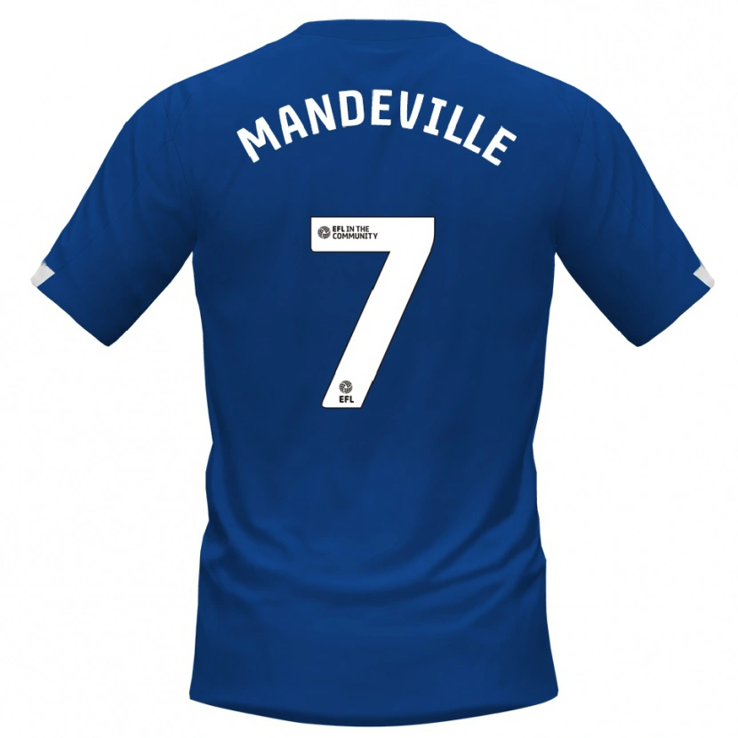 Danxen Barn Liam Mandeville #7 Blå Vit Hemmatröja Matchtröjor 2025/26 Tröjor T-Tröja