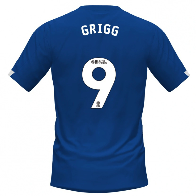 Danxen Barn Will Grigg #9 Blå Vit Hemmatröja Matchtröjor 2025/26 Tröjor T-Tröja