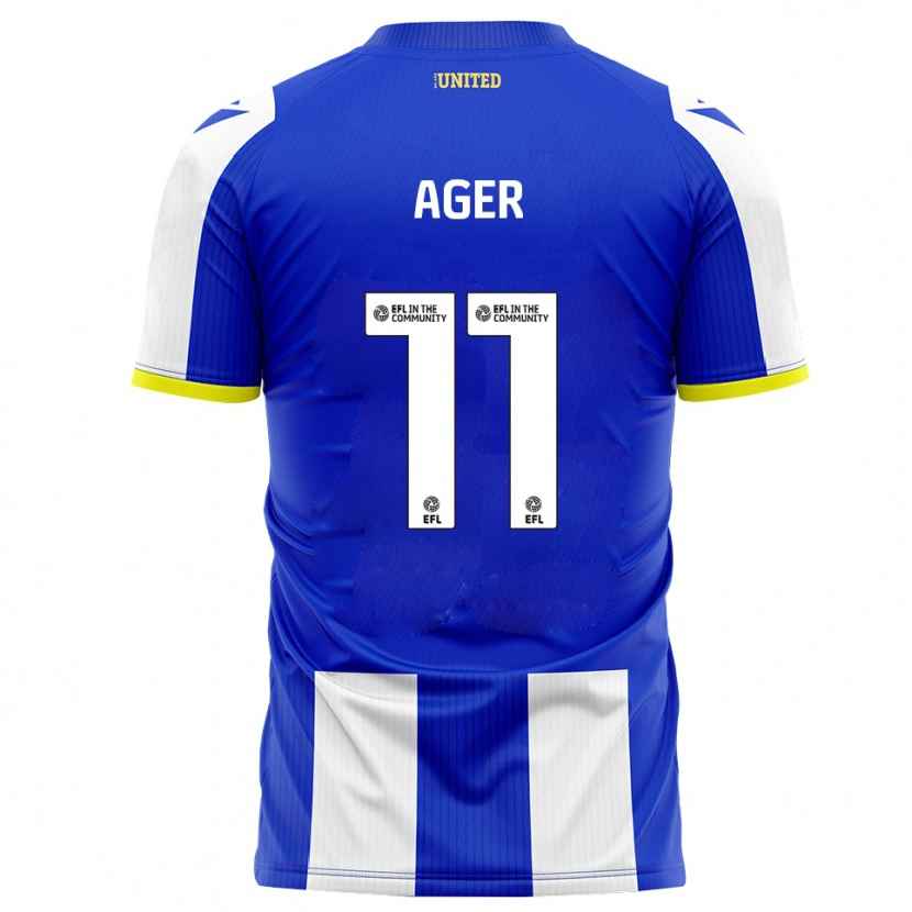 Danxen Barn Emily Ager #11 Blå Vit Hemmatröja Matchtröjor 2025/26 Tröjor T-Tröja