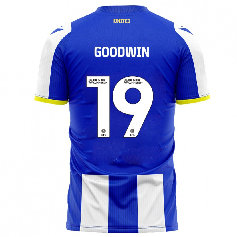 Danxen Barn Will Goodwin #19 Blå Vit Hemmatröja Matchtröjor 2025/26 Tröjor T-Tröja