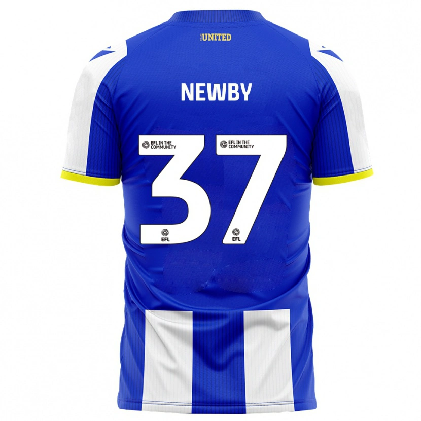 Danxen Barn Alfie Newby #37 Blå Vit Hemmatröja Matchtröjor 2025/26 Tröjor T-Tröja