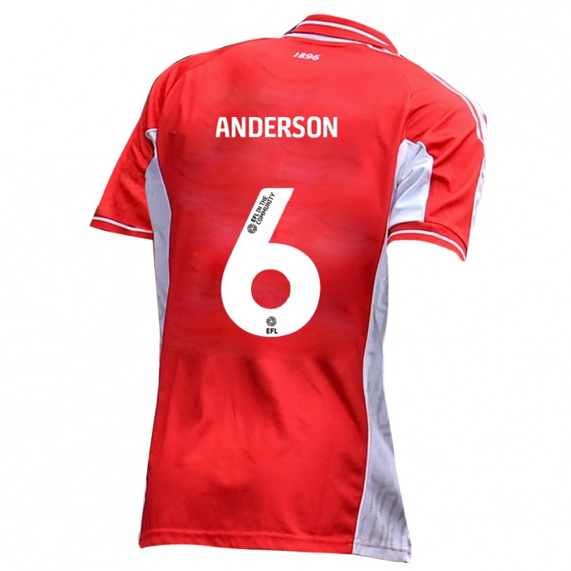 Danxen Barn Max Anderson #6 Röd Vit Hemmatröja Matchtröjor 2025/26 Tröjor T-Tröja