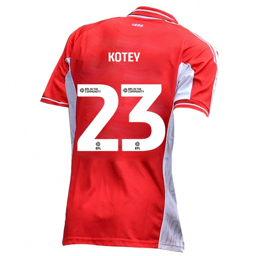 Danxen Barn Fate Kotey #23 Röd Vit Hemmatröja Matchtröjor 2025/26 Tröjor T-Tröja