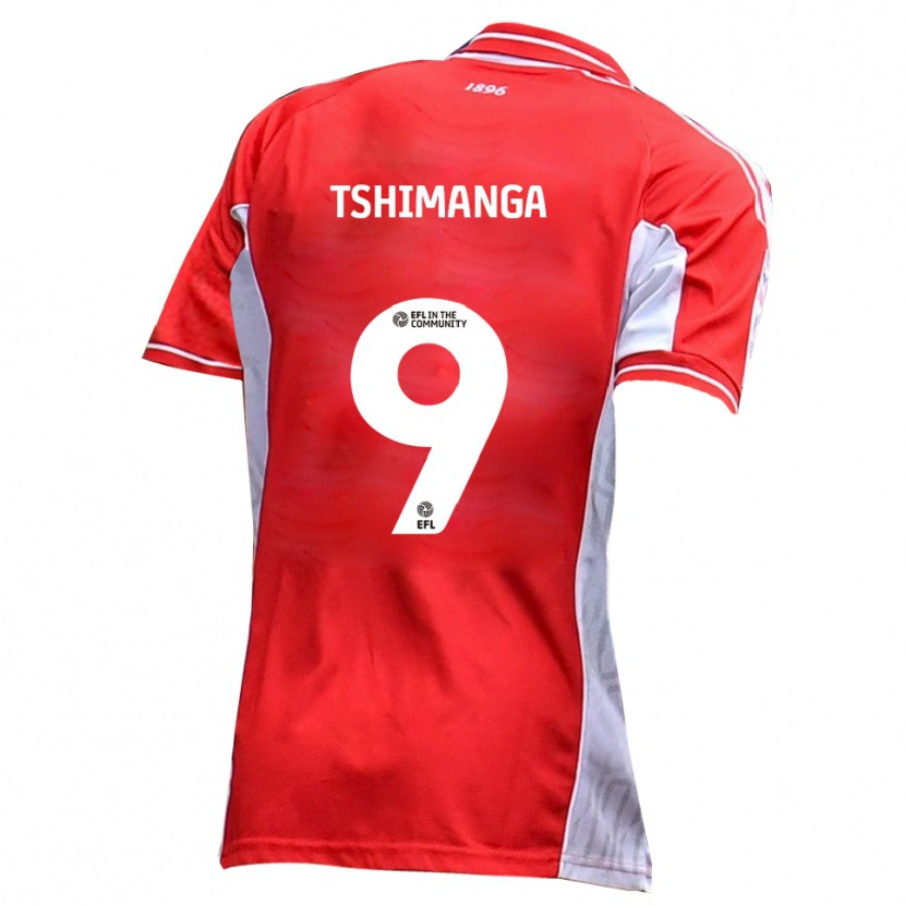 Danxen Barn Kabongo Tshimanga #9 Röd Vit Hemmatröja Matchtröjor 2025/26 Tröjor T-Tröja