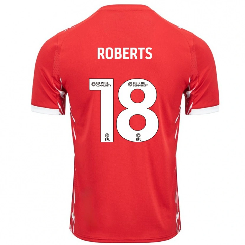 Danxen Barn Ethan Roberts #18 Röd Vit Hemmatröja Matchtröjor 2025/26 Tröjor T-Tröja