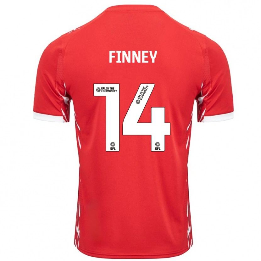 Danxen Barn Charlie Finney #14 Röd Vit Hemmatröja Matchtröjor 2025/26 Tröjor T-Tröja