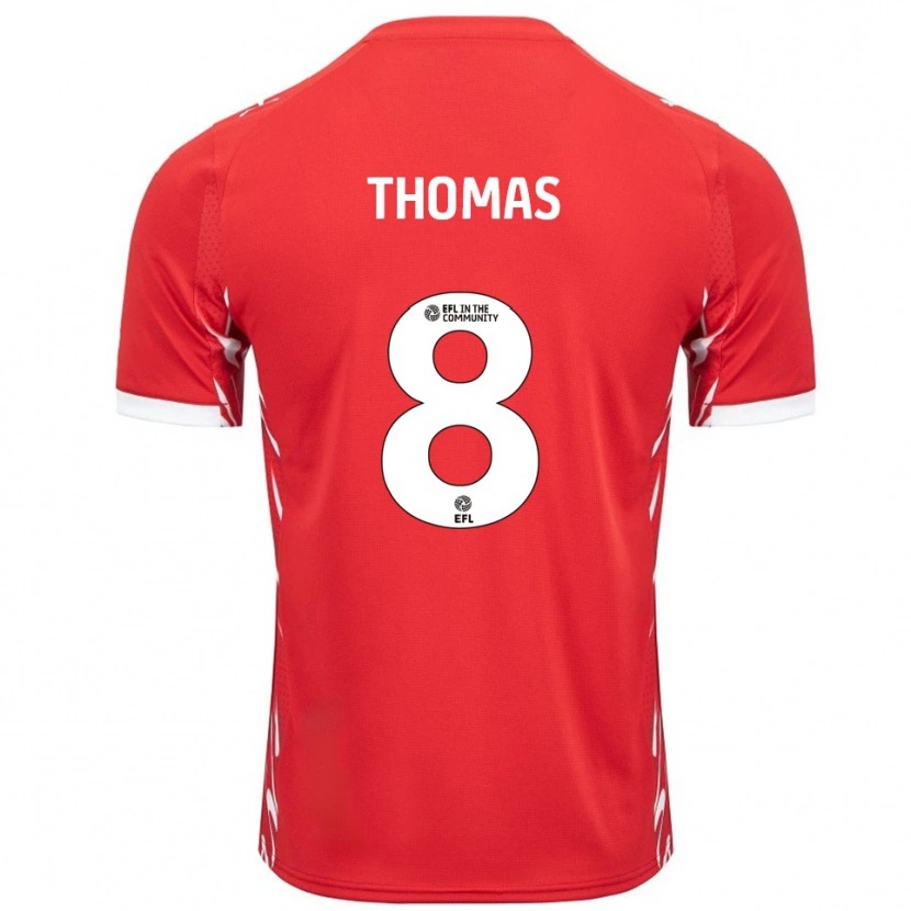 Danxen Barn Conor Thomas #8 Röd Vit Hemmatröja Matchtröjor 2025/26 Tröjor T-Tröja
