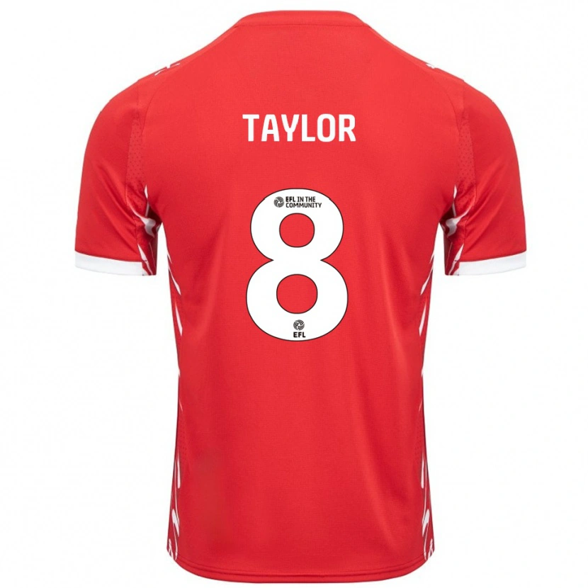 Danxen Barn Owen Taylor #8 Röd Vit Hemmatröja Matchtröjor 2025/26 Tröjor T-Tröja