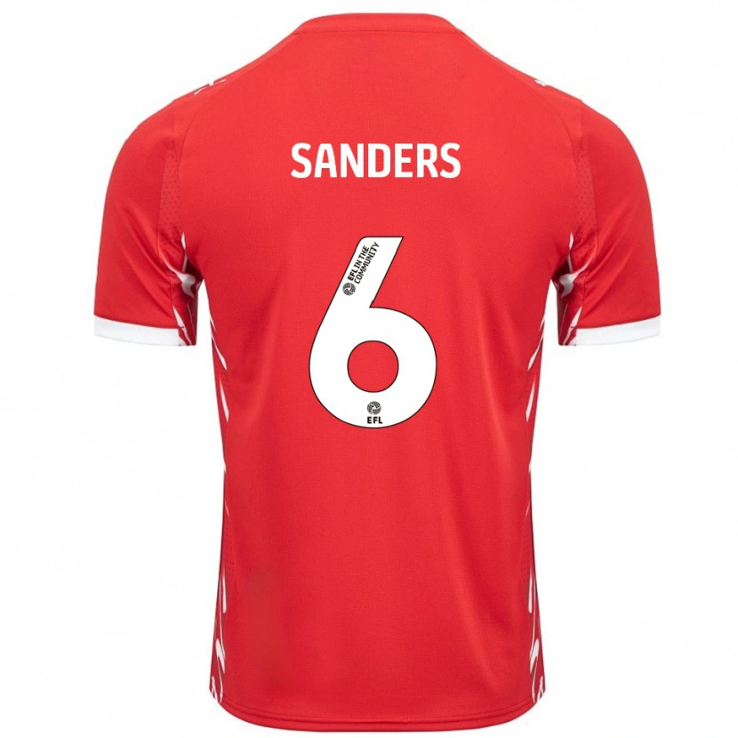 Danxen Barn Max Sanders #6 Röd Vit Hemmatröja Matchtröjor 2025/26 Tröjor T-Tröja