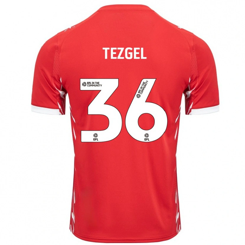 Danxen Barn Emre Tezgel #36 Röd Vit Hemmatröja Matchtröjor 2025/26 Tröjor T-Tröja
