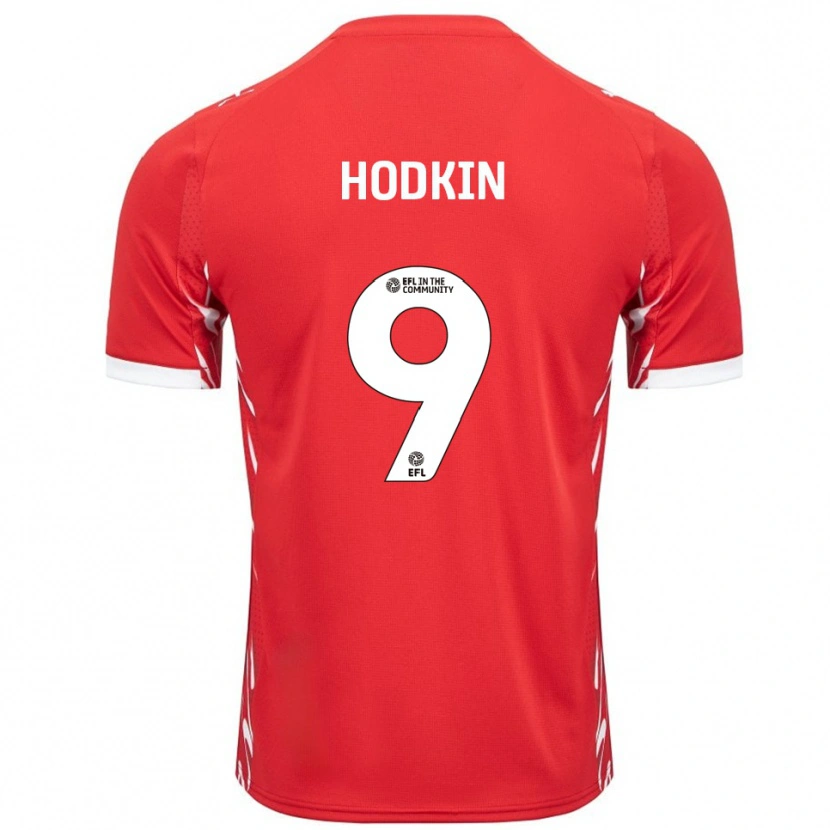 Danxen Barn Jordan Hodkin #9 Röd Vit Hemmatröja Matchtröjor 2025/26 Tröjor T-Tröja