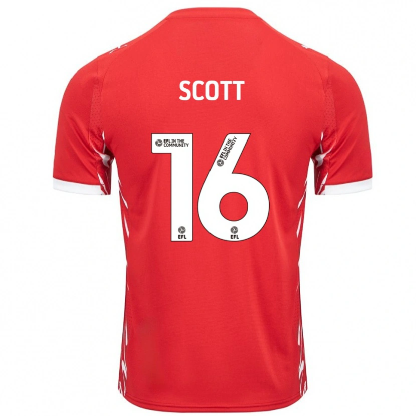 Danxen Barn Iago Scott #16 Röd Vit Hemmatröja Matchtröjor 2025/26 Tröjor T-Tröja