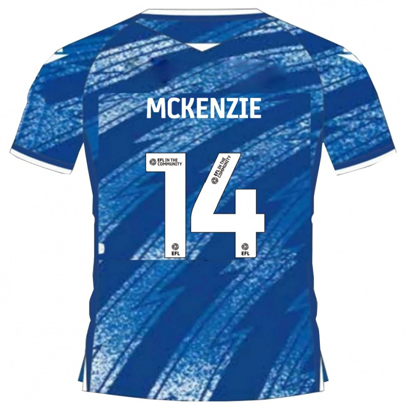 Danxen Barn Robbie Mckenzie #14 Blå Vit Hemmatröja Matchtröjor 2025/26 Tröjor T-Tröja
