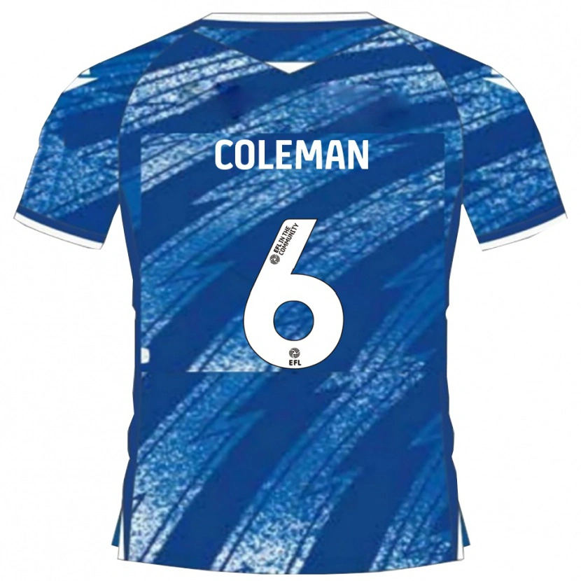 Danxen Barn Ethan Coleman #6 Blå Vit Hemmatröja Matchtröjor 2025/26 Tröjor T-Tröja