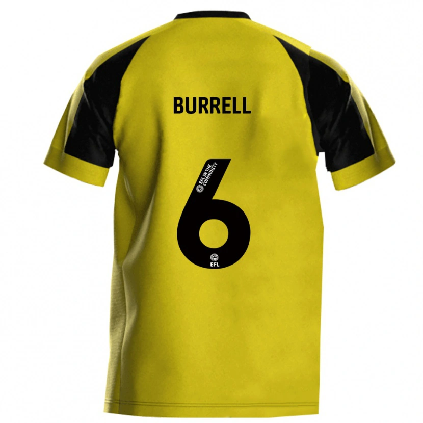 Danxen Barn Warren Burrell #6 Gul Grå Hemmatröja Matchtröjor 2025/26 Tröjor T-Tröja