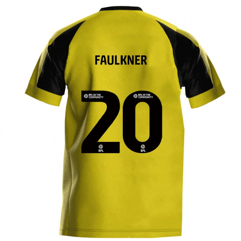 Danxen Barn Bobby Faulkner #20 Gul Grå Hemmatröja Matchtröjor 2025/26 Tröjor T-Tröja