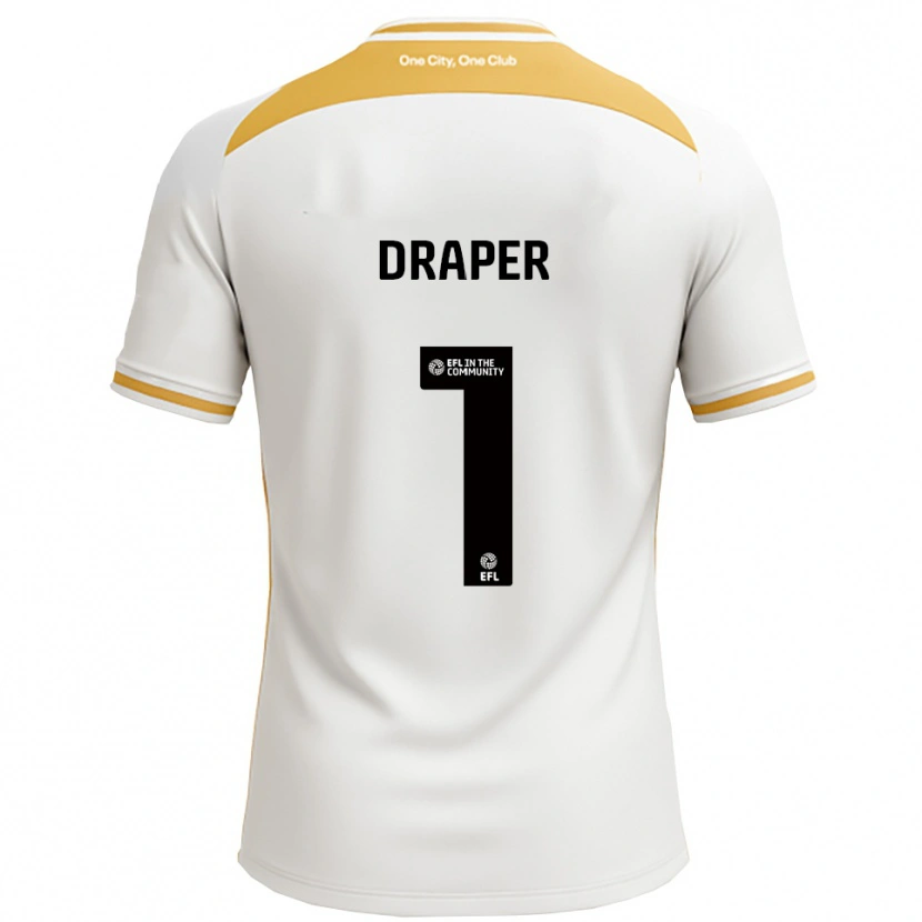 Danxen Barn Anna Draper #1 Vit Guld Hemmatröja Matchtröjor 2025/26 Tröjor T-Tröja