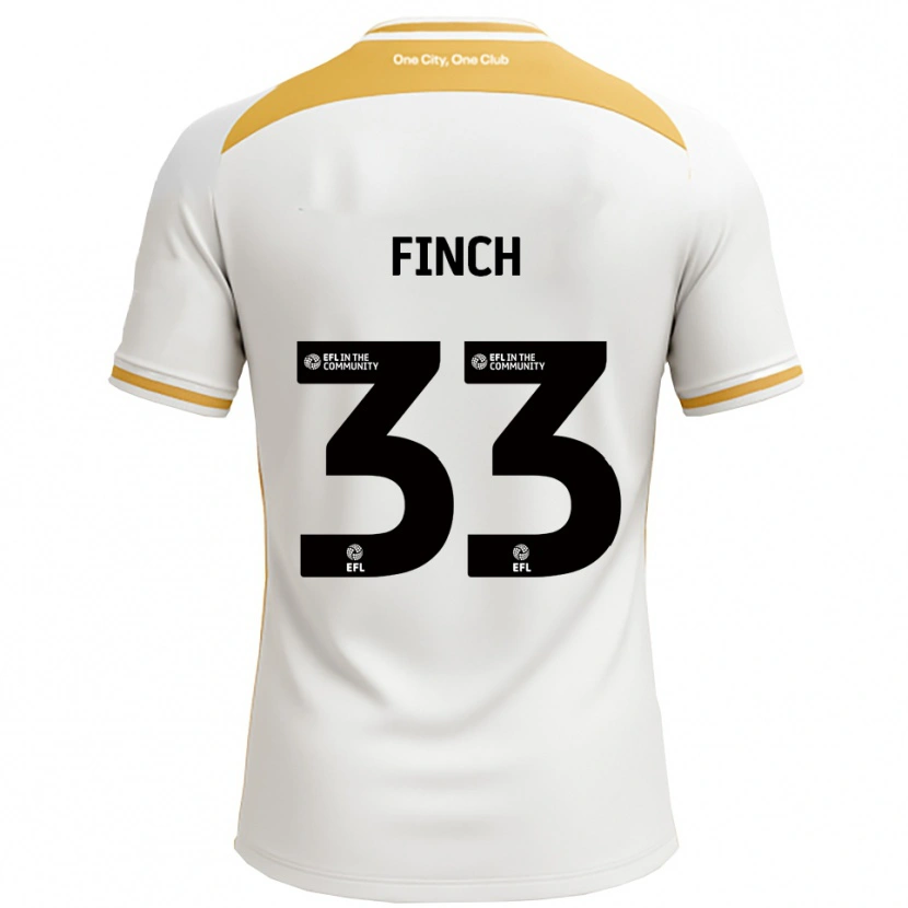 Danxen Barn Tom Finch #33 Vit Guld Hemmatröja Matchtröjor 2025/26 Tröjor T-Tröja