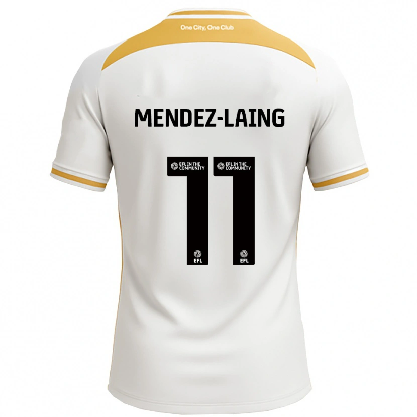 Danxen Barn Nathaniel Méndez-Laing #11 Vit Guld Hemmatröja Matchtröjor 2025/26 Tröjor T-Tröja