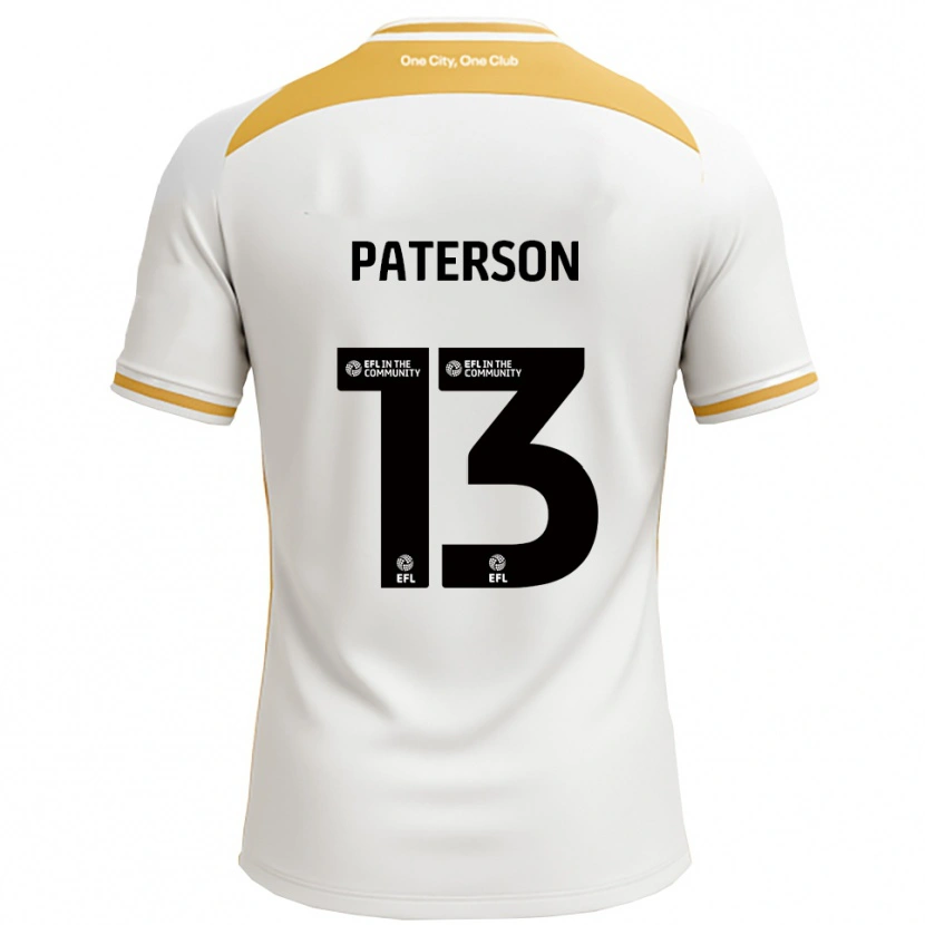 Danxen Barn Callum Paterson #13 Vit Guld Hemmatröja Matchtröjor 2025/26 Tröjor T-Tröja