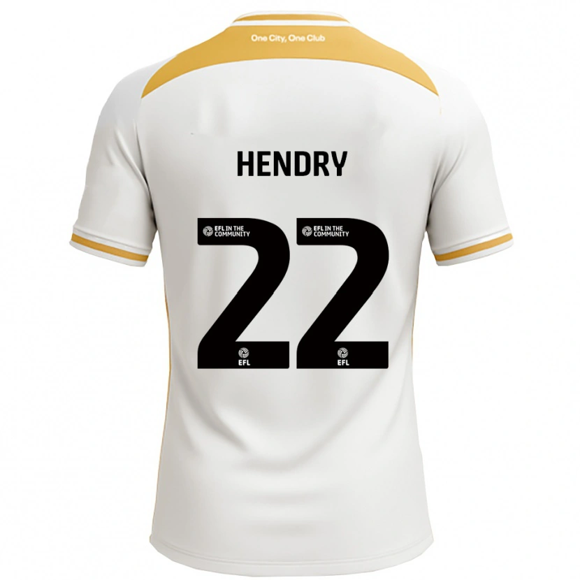 Danxen Barn Callum Hendry #22 Vit Guld Hemmatröja Matchtröjor 2025/26 Tröjor T-Tröja