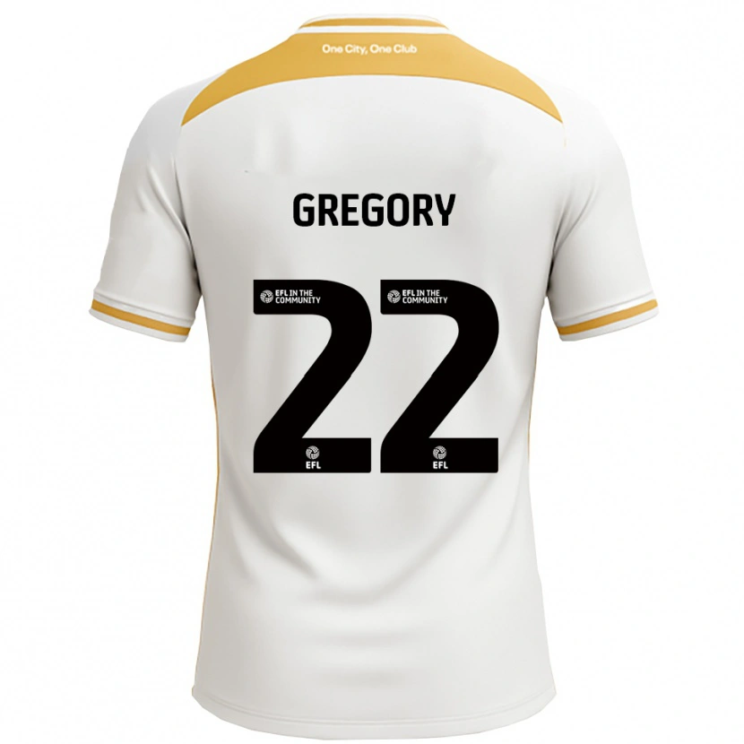 Danxen Barn Mia Gregory #22 Vit Guld Hemmatröja Matchtröjor 2025/26 Tröjor T-Tröja