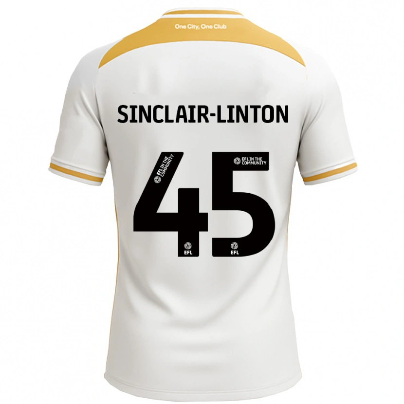 Danxen Barn Kobe Sinclair-Linton #45 Vit Guld Hemmatröja Matchtröjor 2025/26 Tröjor T-Tröja