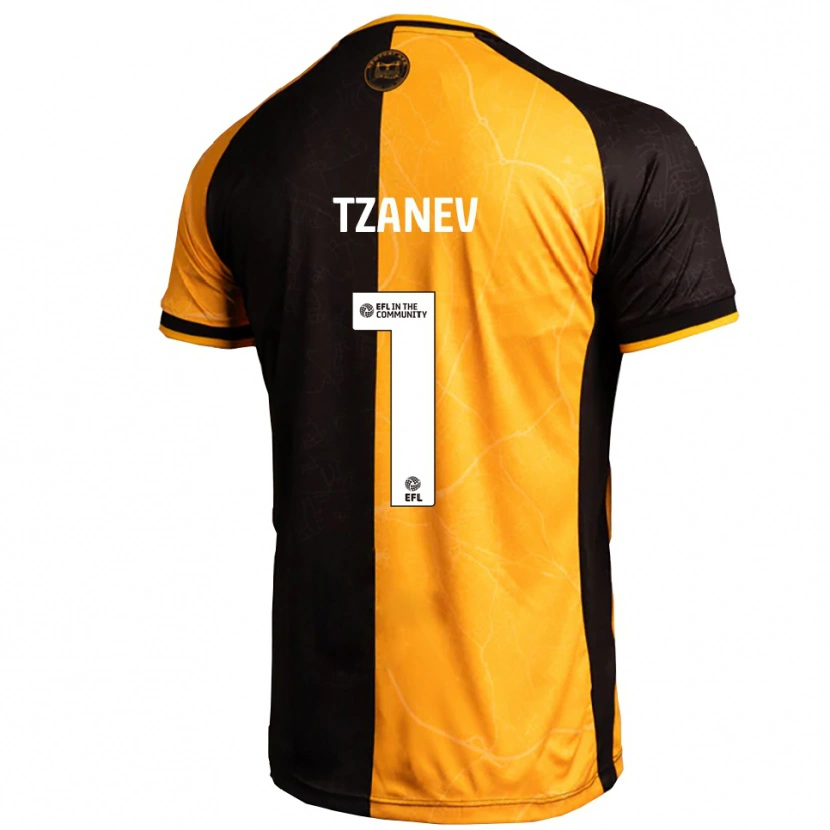 Danxen Barn Nik Tzanev #1 Gul Svart Hemmatröja Matchtröjor 2025/26 Tröjor T-Tröja