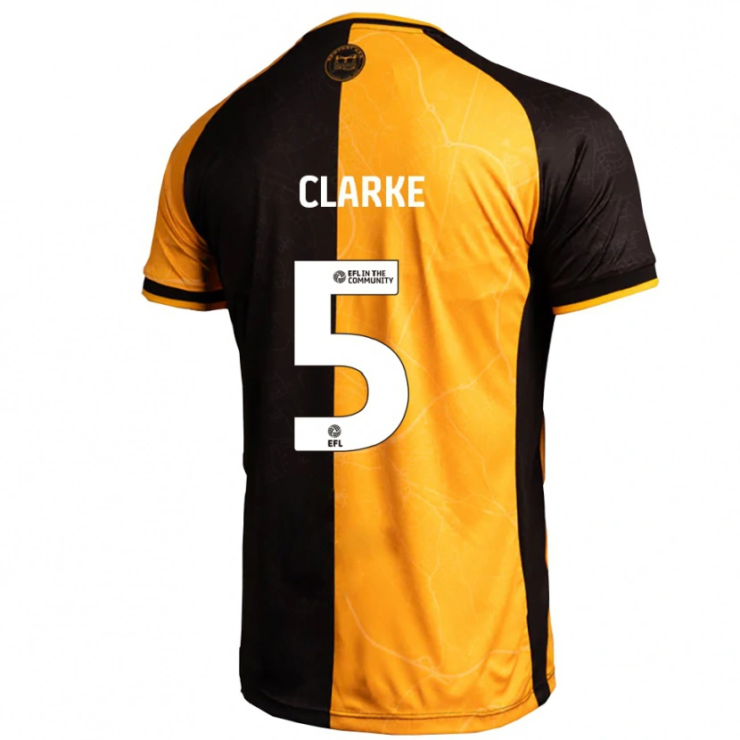 Danxen Barn James Clarke #5 Gul Svart Hemmatröja Matchtröjor 2025/26 Tröjor T-Tröja