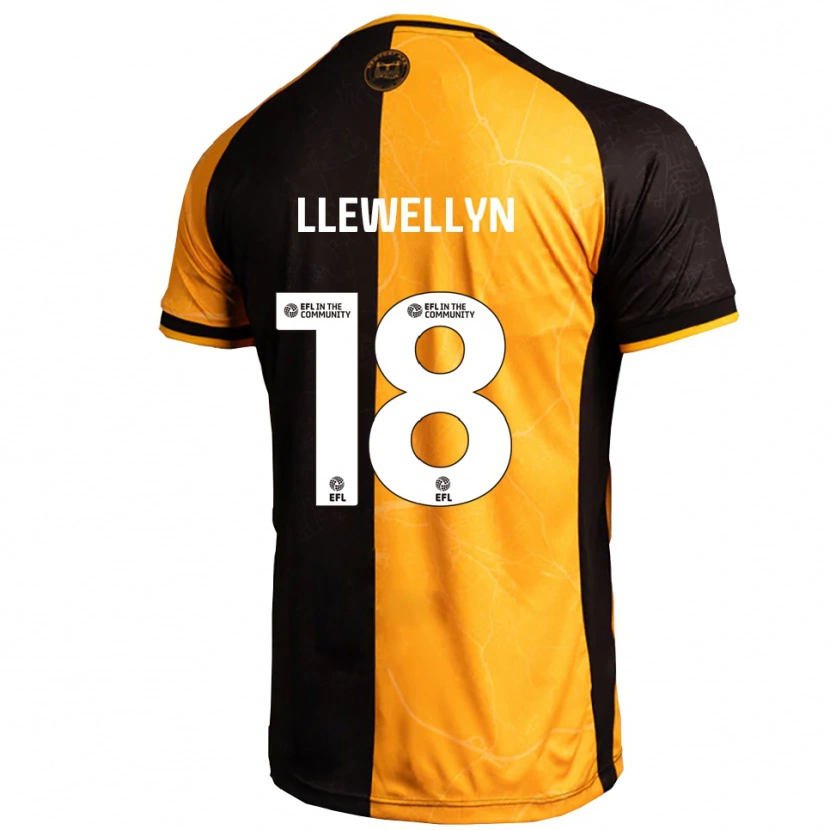 Danxen Barn Cameron Llewellyn #18 Gul Svart Hemmatröja Matchtröjor 2025/26 Tröjor T-Tröja