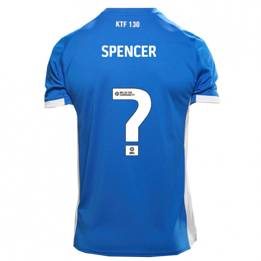 Danxen Barn Ryan Spencer #0 Blå Vit Hemmatröja Matchtröjor 2025/26 Tröjor T-Tröja