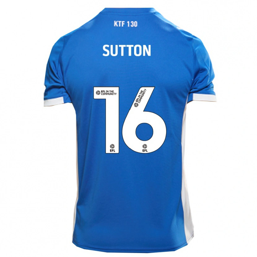 Danxen Barn Will Sutton #16 Blå Vit Hemmatröja Matchtröjor 2025/26 Tröjor T-Tröja