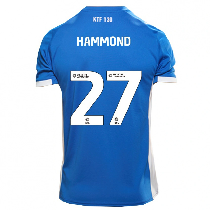Danxen Barn Oliver Hammond #27 Blå Vit Hemmatröja Matchtröjor 2025/26 Tröjor T-Tröja