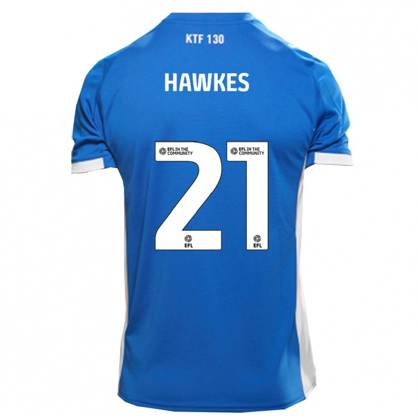 Danxen Barn Josh Hawkes #21 Blå Vit Hemmatröja Matchtröjor 2025/26 Tröjor T-Tröja