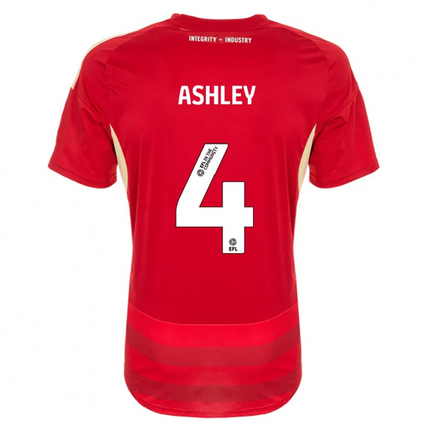Danxen Barn Ossama Ashley #4 Röd Vit Hemmatröja Matchtröjor 2025/26 Tröjor T-Tröja