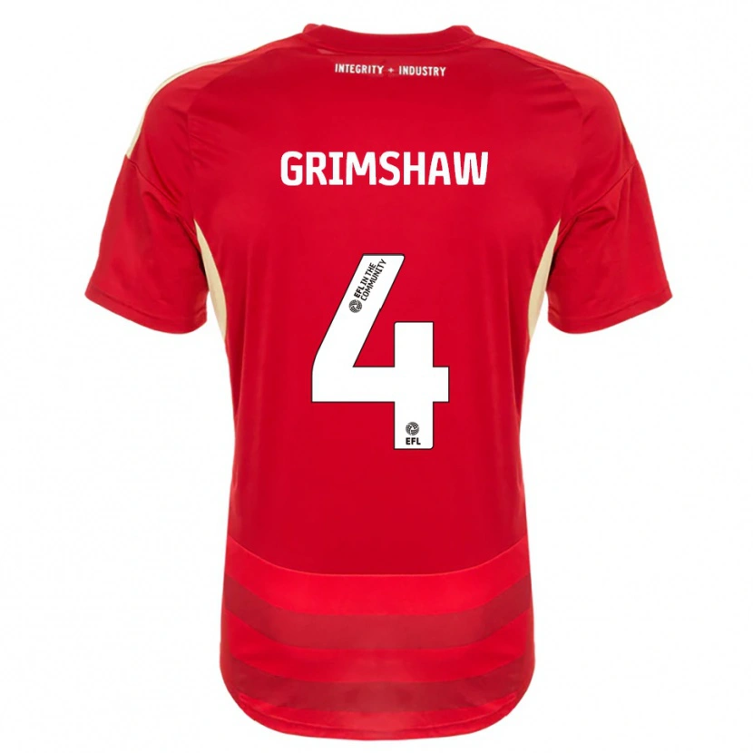 Danxen Barn Niamh Grimshaw #4 Röd Vit Hemmatröja Matchtröjor 2025/26 Tröjor T-Tröja