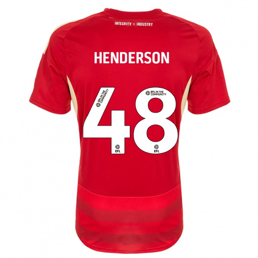 Danxen Barn Alfie Henderson #48 Röd Vit Hemmatröja Matchtröjor 2025/26 Tröjor T-Tröja