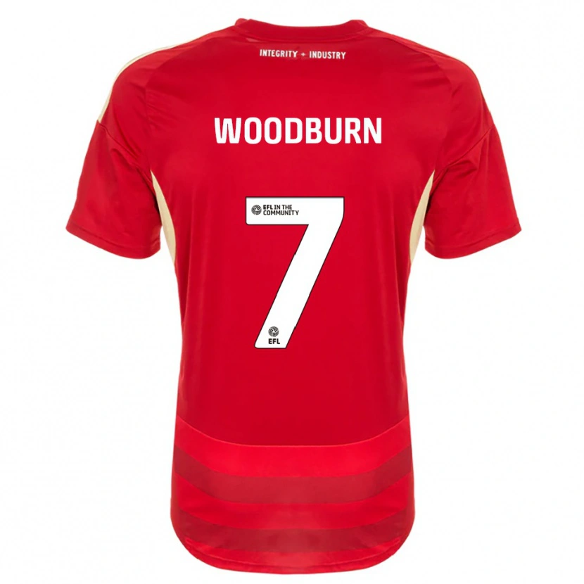 Danxen Barn Ben Woodburn #7 Röd Vit Hemmatröja Matchtröjor 2025/26 Tröjor T-Tröja