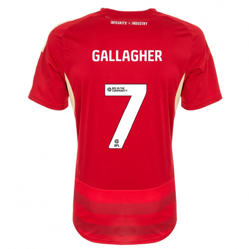 Danxen Barn Tamzin Gallagher #7 Röd Vit Hemmatröja Matchtröjor 2025/26 Tröjor T-Tröja