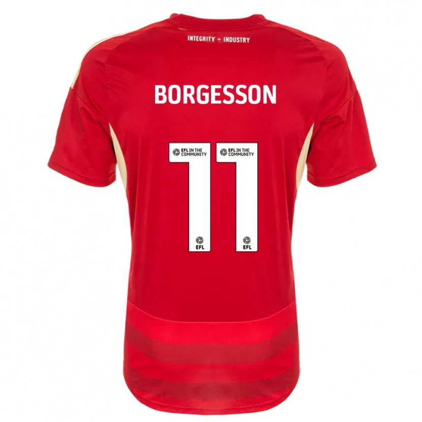 Danxen Barn Blayz Borgesson #11 Röd Vit Hemmatröja Matchtröjor 2025/26 Tröjor T-Tröja