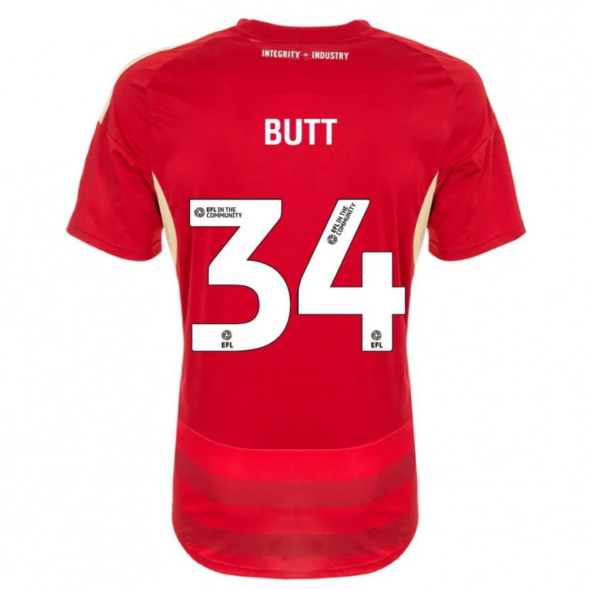 Danxen Barn Ruben Butt #34 Röd Vit Hemmatröja Matchtröjor 2025/26 Tröjor T-Tröja