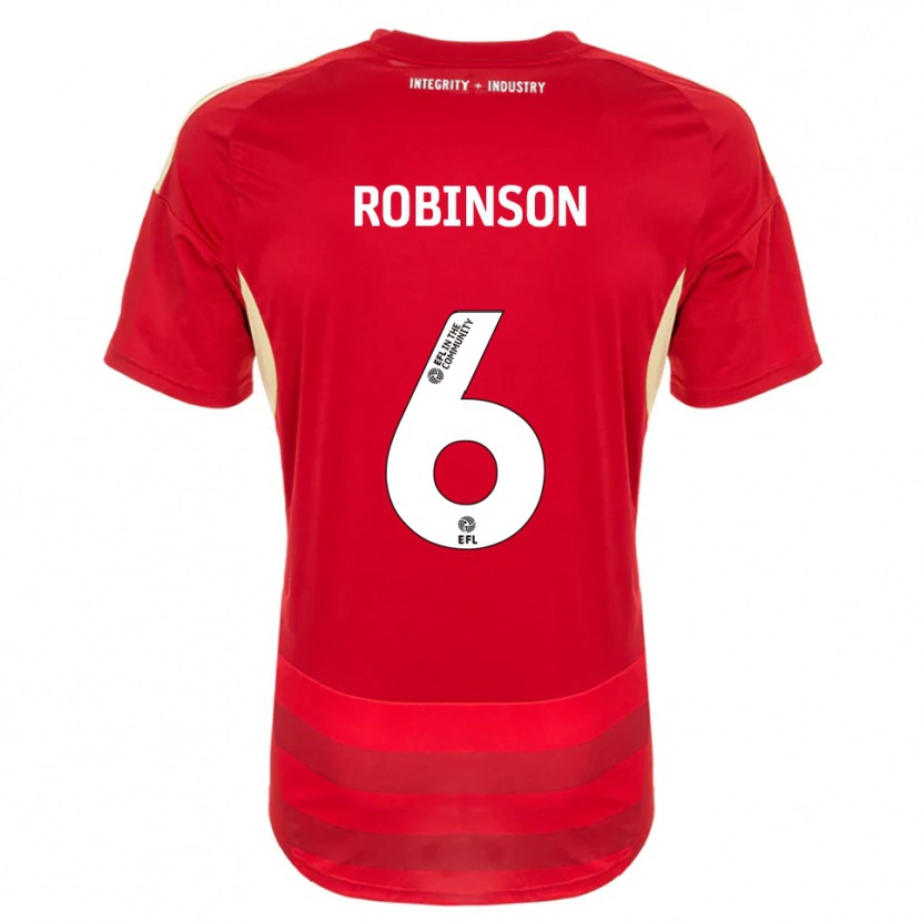 Danxen Barn Lily Robinson #6 Röd Vit Hemmatröja Matchtröjor 2025/26 Tröjor T-Tröja