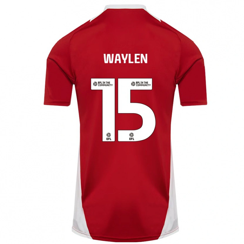 Danxen Barn Libby Waylen #15 Röd Vit Guld Hemmatröja Matchtröjor 2025/26 Tröjor T-Tröja