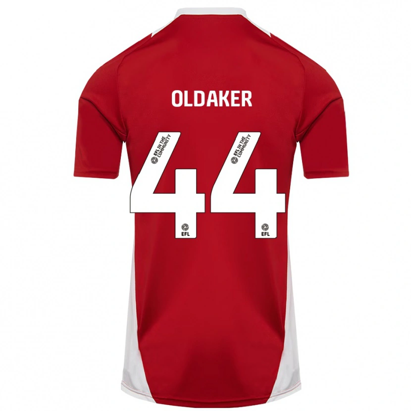 Danxen Barn Darren Oldaker #44 Röd Vit Guld Hemmatröja Matchtröjor 2025/26 Tröjor T-Tröja