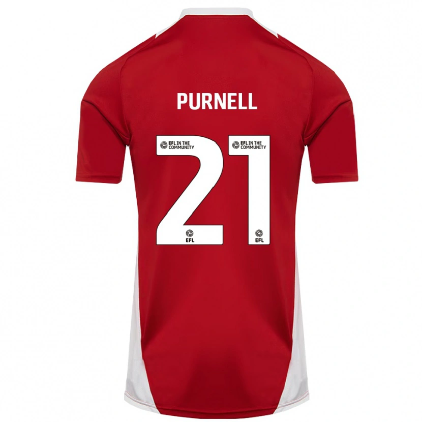 Danxen Barn Grace Purnell #21 Röd Vit Guld Hemmatröja Matchtröjor 2025/26 Tröjor T-Tröja