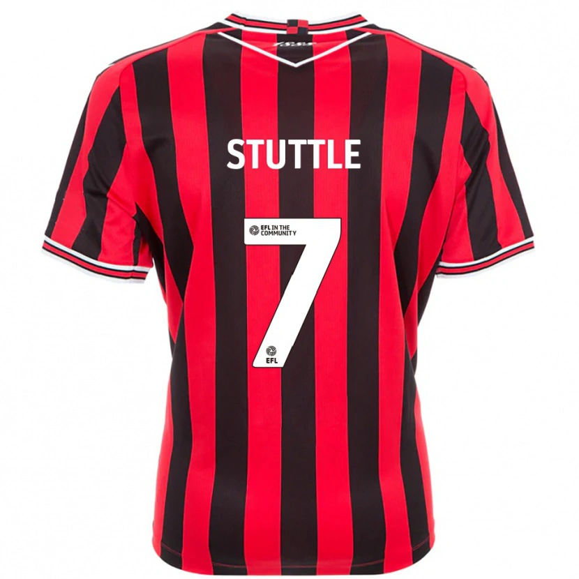 Danxen Barn Jonny Stuttle #7 Röd Svart Hemmatröja Matchtröjor 2025/26 Tröjor T-Tröja
