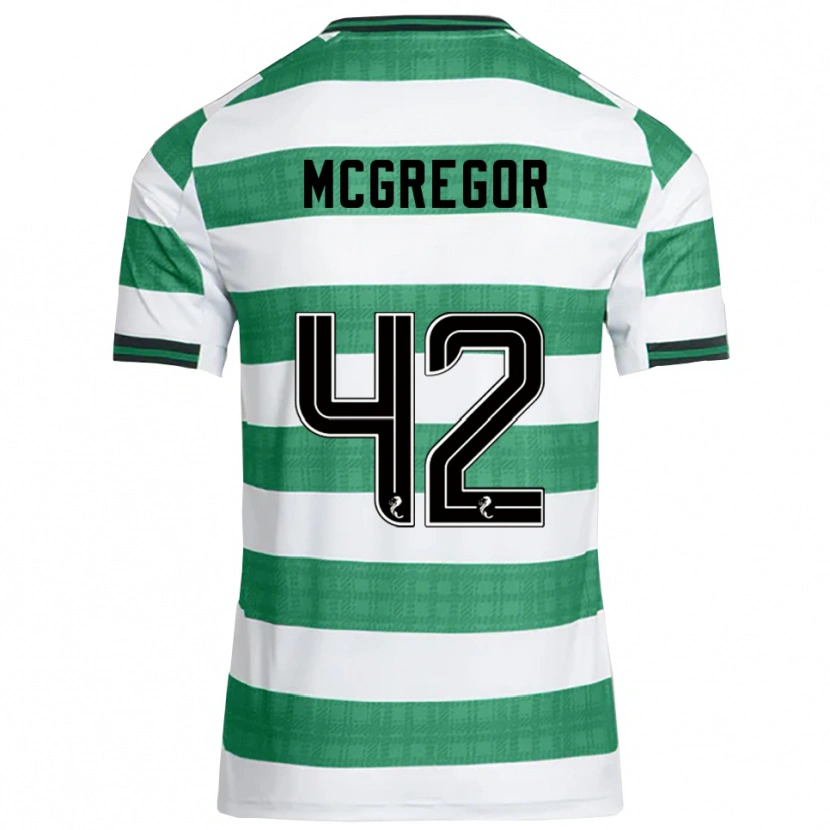 Danxen Barn Callum Mcgregor #42 Grön Vit Hemmatröja Matchtröjor 2025/26 Tröjor T-Tröja