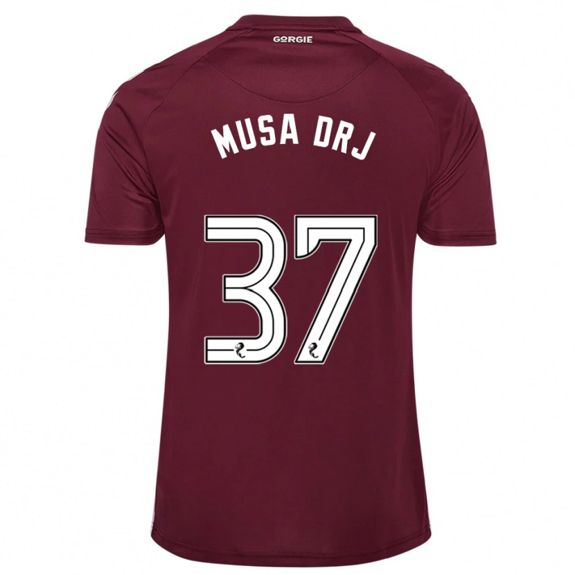 Danxen Barn Musa Drammeh #37 Vinröd Vit Hemmatröja Matchtröjor 2025/26 Tröjor T-Tröja