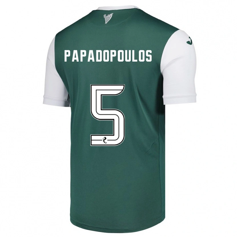 Danxen Barn Stacey Papadopoulos #5 Grön Vit Hemmatröja Matchtröjor 2025/26 Tröjor T-Tröja