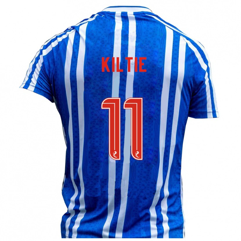 Danxen Barn Greg Kiltie #11 Blå Vit Hemmatröja Matchtröjor 2025/26 Tröjor T-Tröja